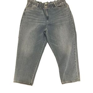Wonderly Plus Size 20 Blue Paperbag Waist Stretch Jeans‎ Women's Light Wash